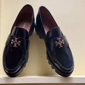 Tory Burch Black Patent Leather Slip-Ons
